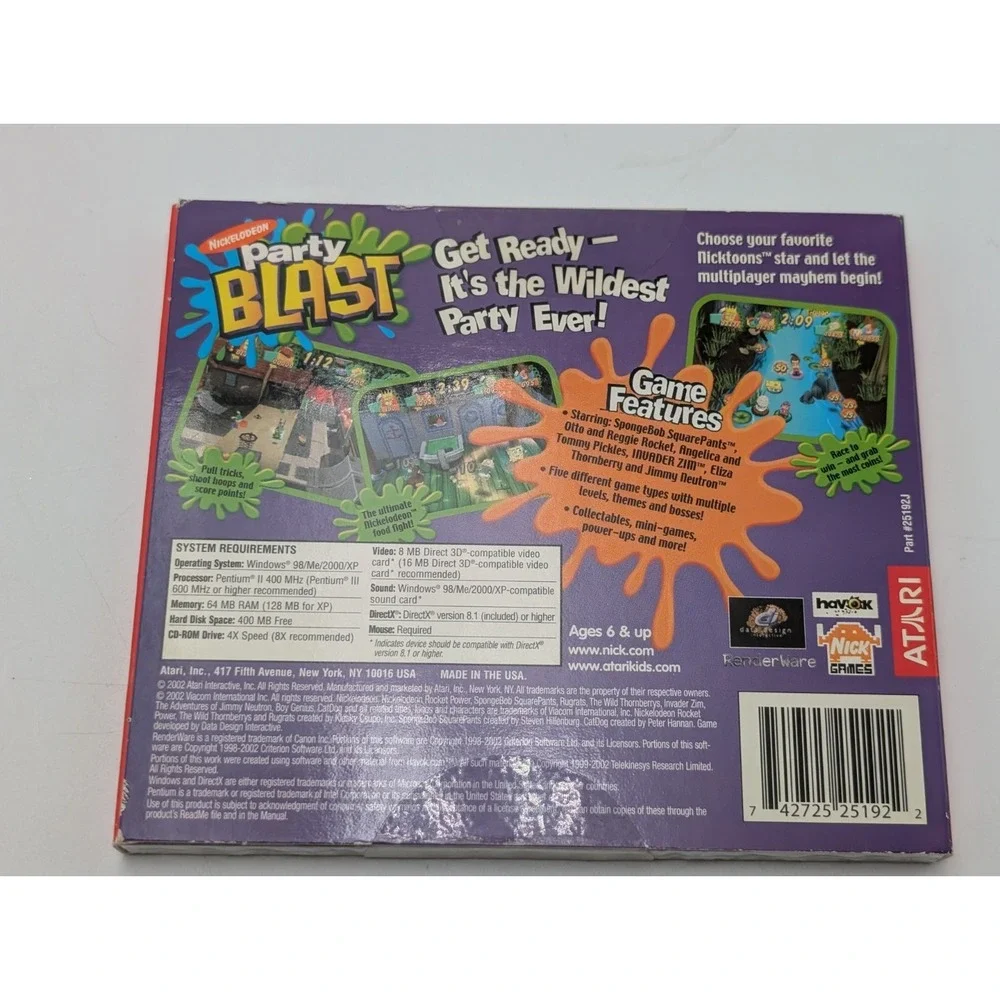 Nickelodeon Party Blast CD w/ Slipcover Version Rare Factory Sealed‎ New Atari